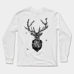 Deerhead b/w Long Sleeve T-Shirt